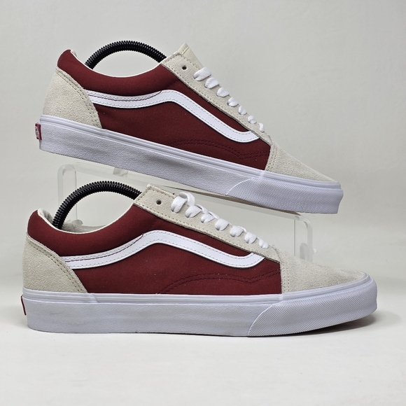 VANS Old Skool Canvas/Suede Fired Brick Skate Shoe Classic Men 9.5 Women 11 New - Picture 2 of 9